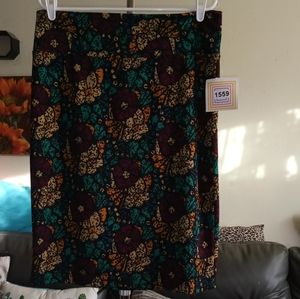 Goblincore Earthy Floral Pencil Skirt Plus Size 2X